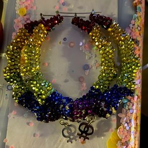 Pride rainbows hoop earrings
